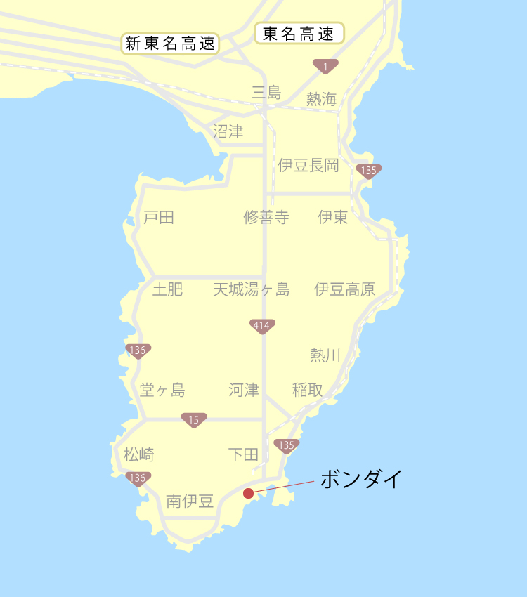 ボンダイ　伊豆地図