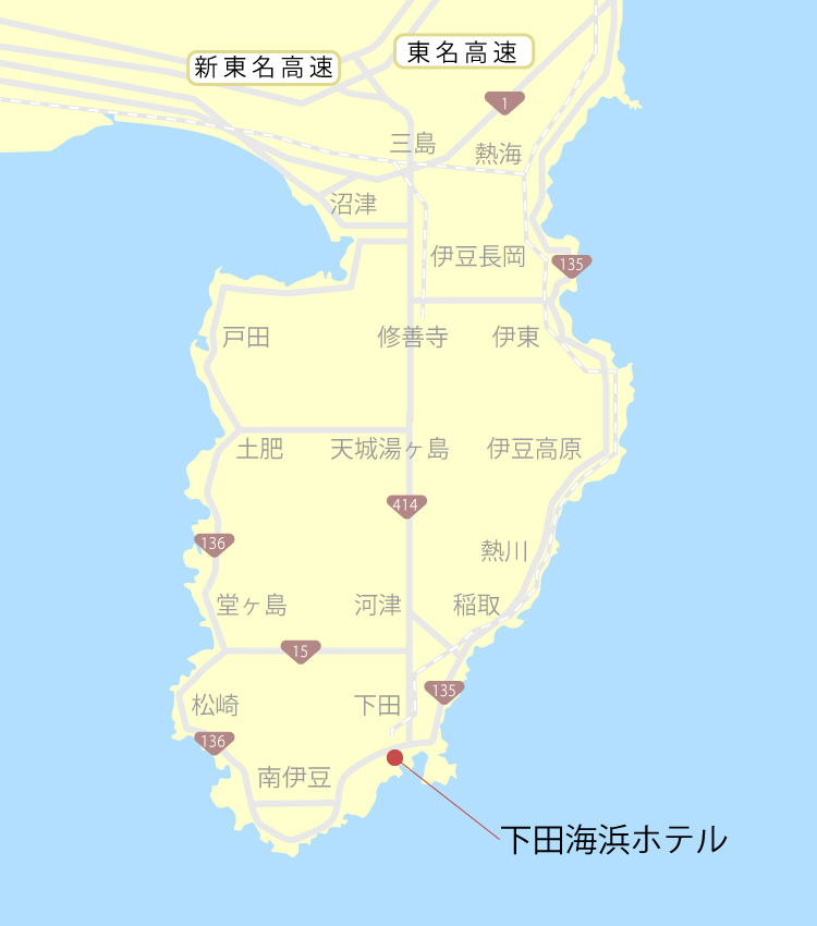 下田海浜ホテル　伊豆　地図
